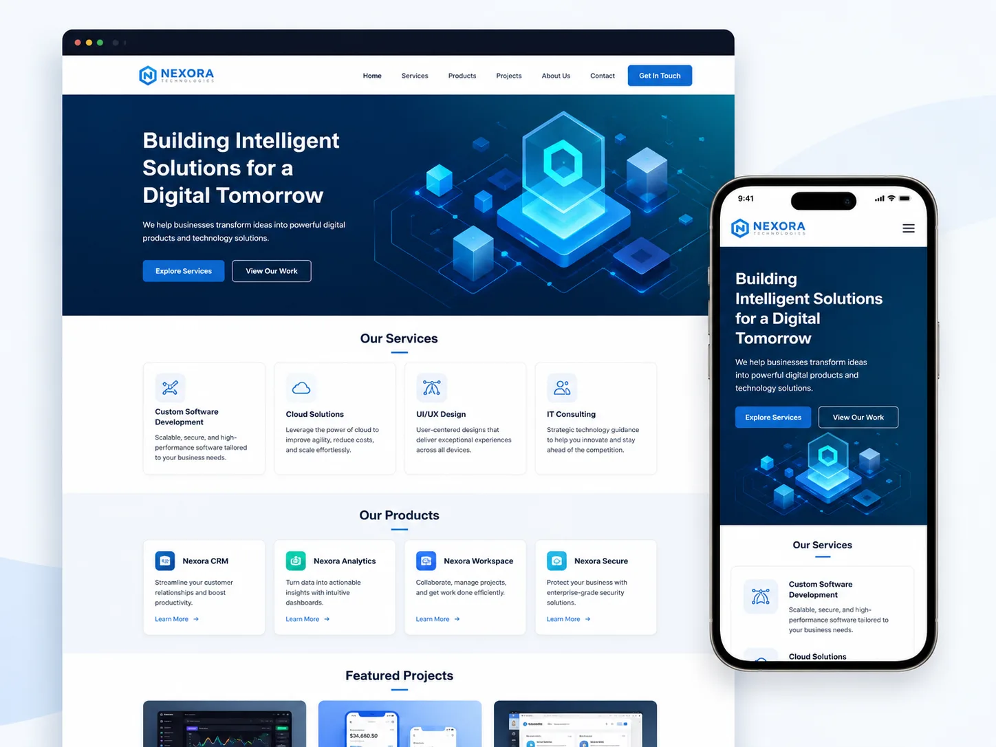 Corporate website project screenshot
